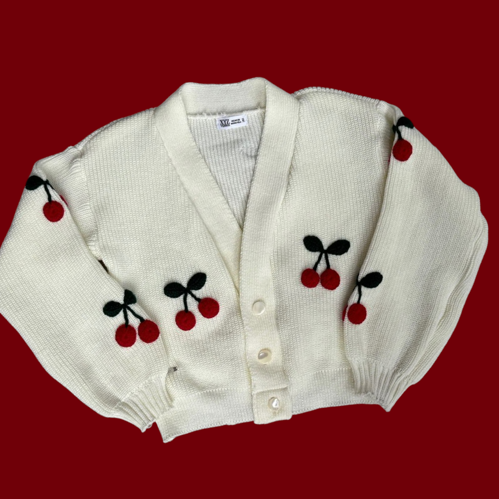 Cárdigan Parches Cerezas